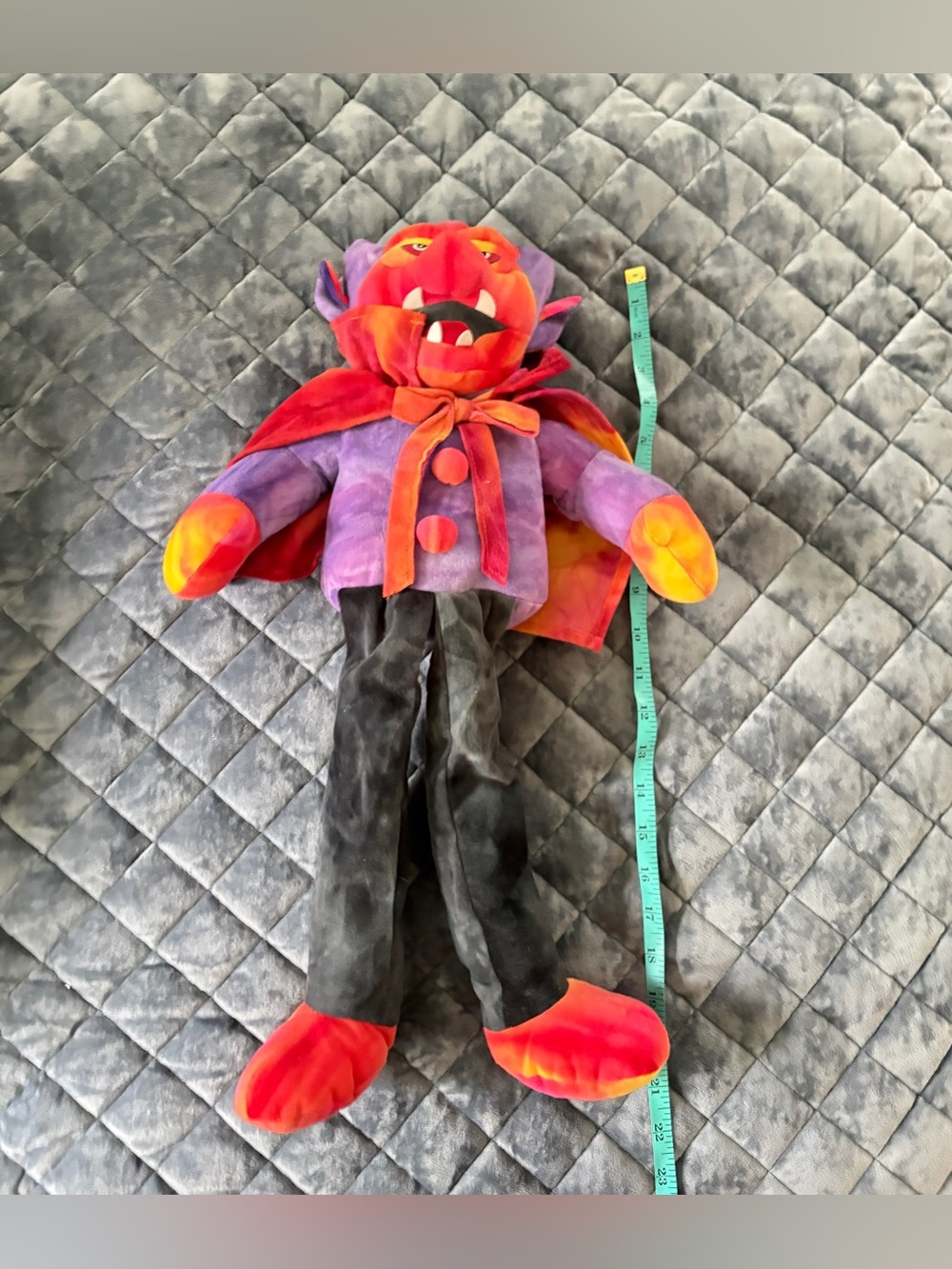 Vintage 1998 Stuffins Tie Dye Vampire Dracula Plush Halloween Large 22" Rare EUC - Picture 10 of 11